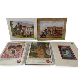VTG Coca Cola Advertisements Lot of 5 Collectible Pictures 8x10 60s 90s